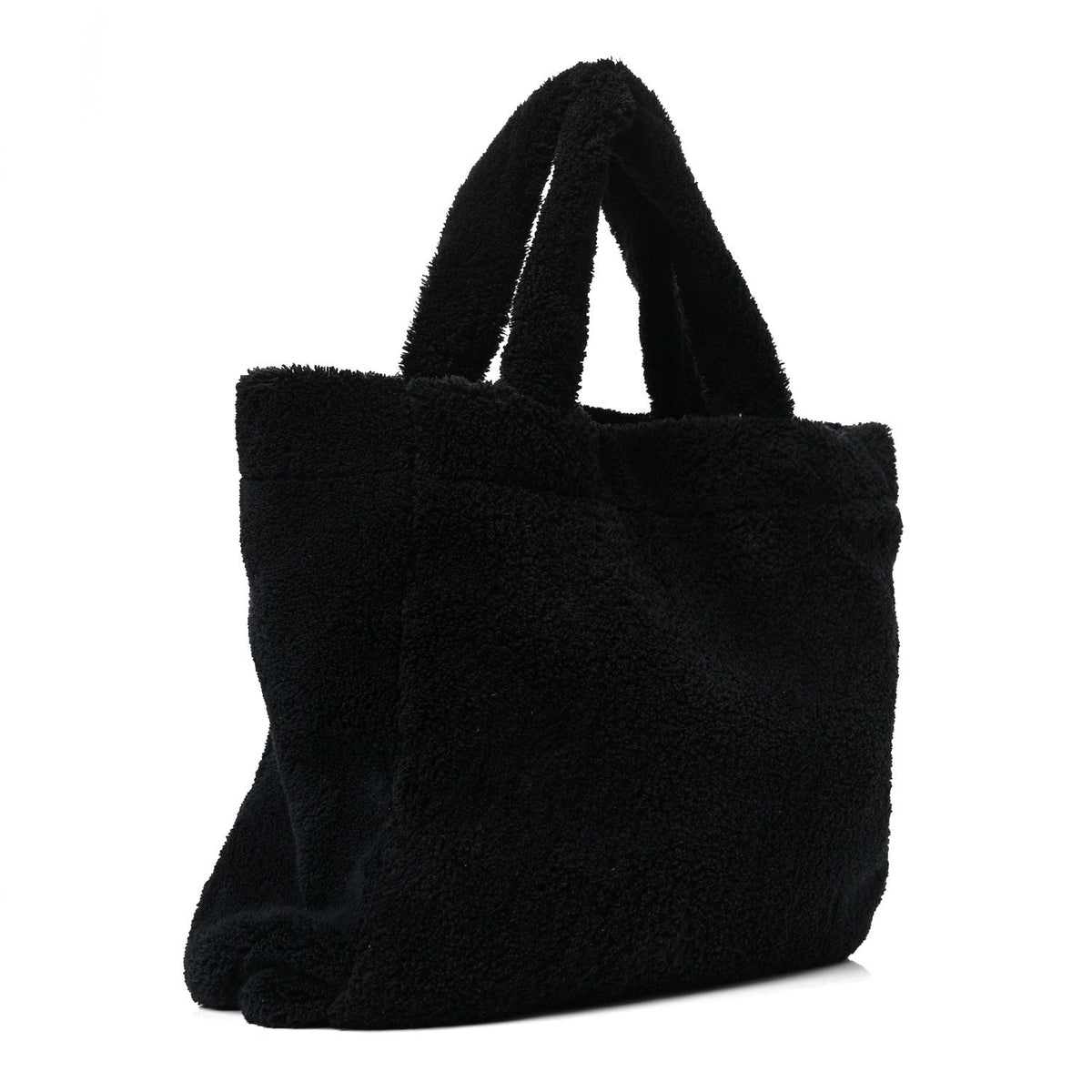 Terry Cloth Tote Bag Black White
