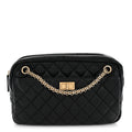Aged Calfskin Quilted Medium Reissue Camera Case Black