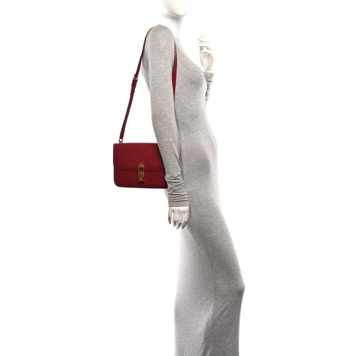 Box Calfskin Le Carre Satchel Opyum Red