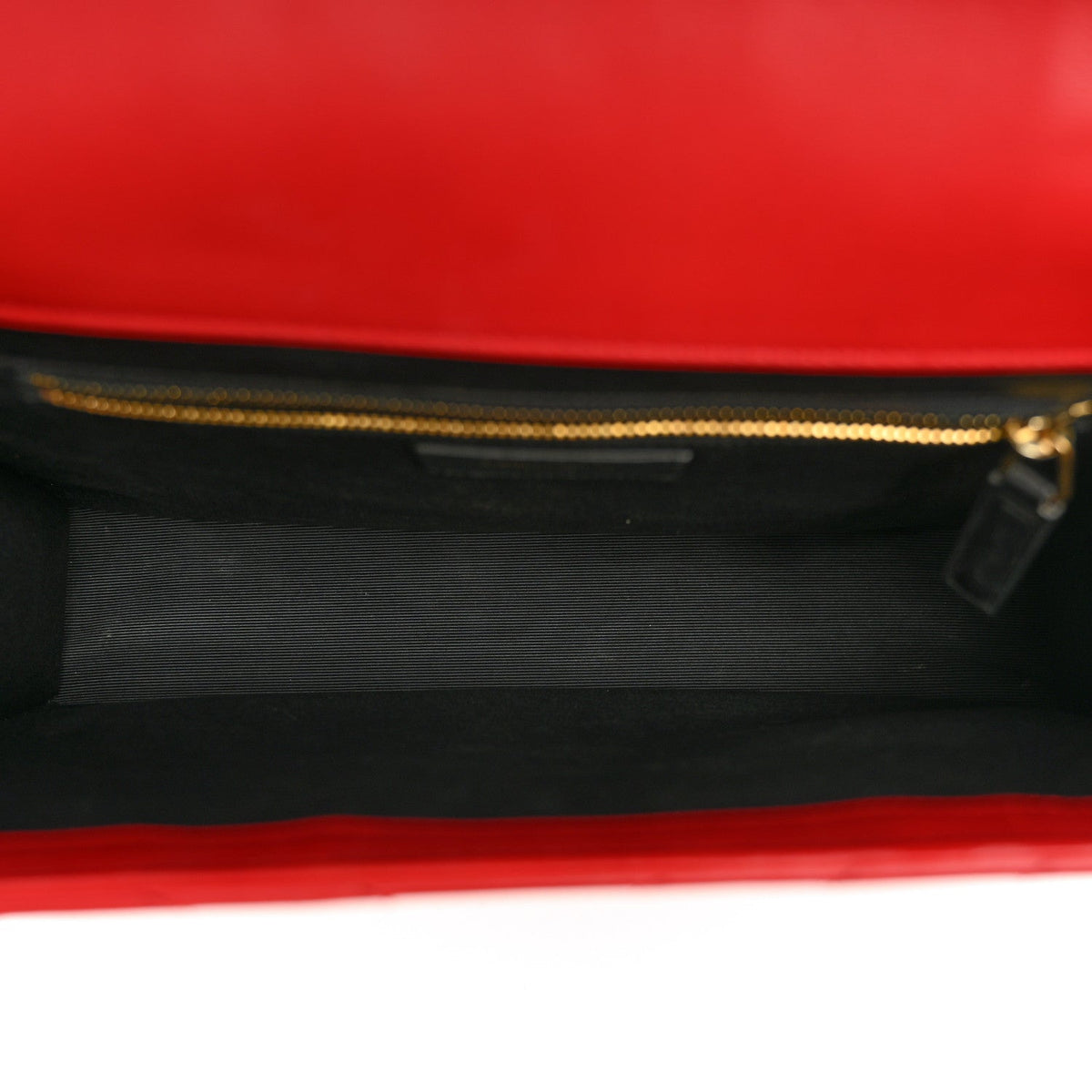 Smooth Calfskin Matelasse Chevron Large Monogram Satchel Lipstick Red