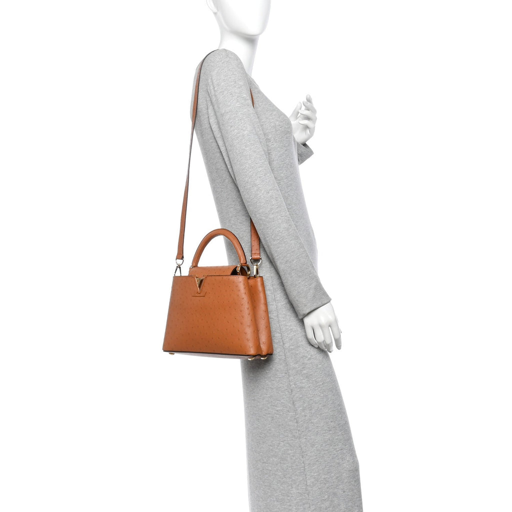 Ostrich Capucines BB Cognac