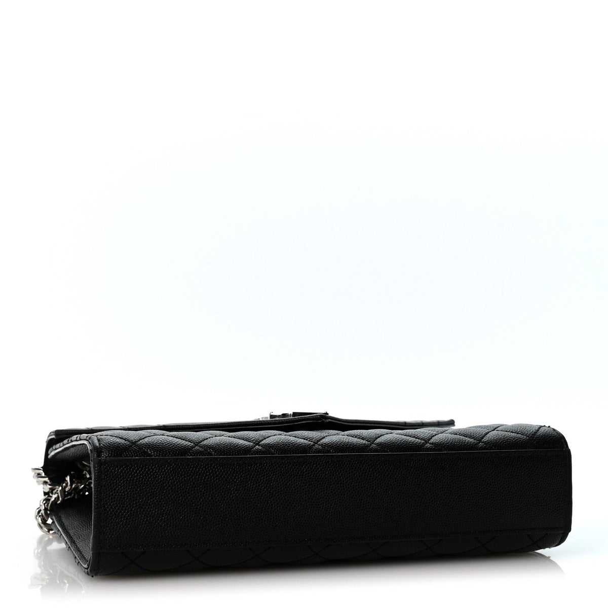 Grain De Poudre Textured Mixed Matelasse Triquilt Medium Monogram Satchel Black