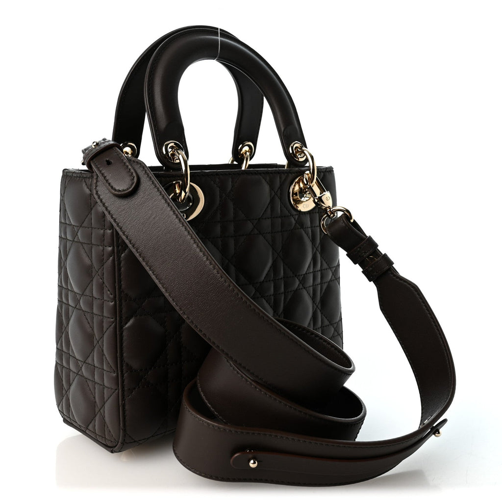 Lambskin Cannage Small My ABCDior Lady Dior Dark Chocolate