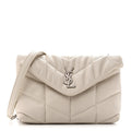 Lambskin Quilted Toy Loulou Puffer Monogram Chain Satchel Crema Soft