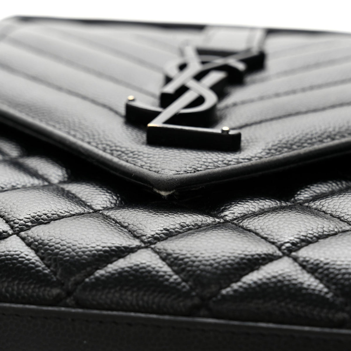 Grain De Poudre Textured Mixed Matelasse Triquilt Medium Monogram Monochrome Satchel Black