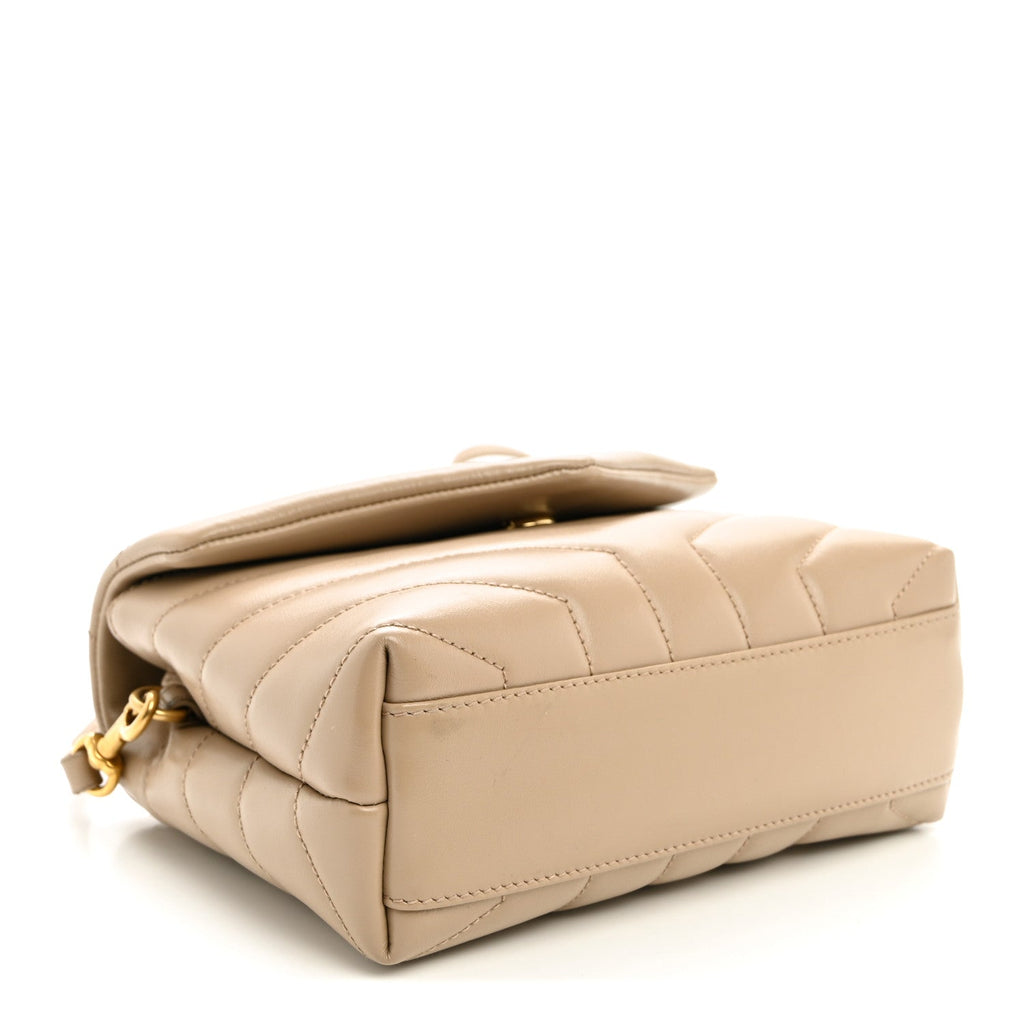 Calfskin Y Quilted Monogram Toy Loulou Crossbody Bag Dark Beige