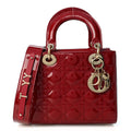 Patent Cannage Small My ABCDior Lady Dior Cherry Red