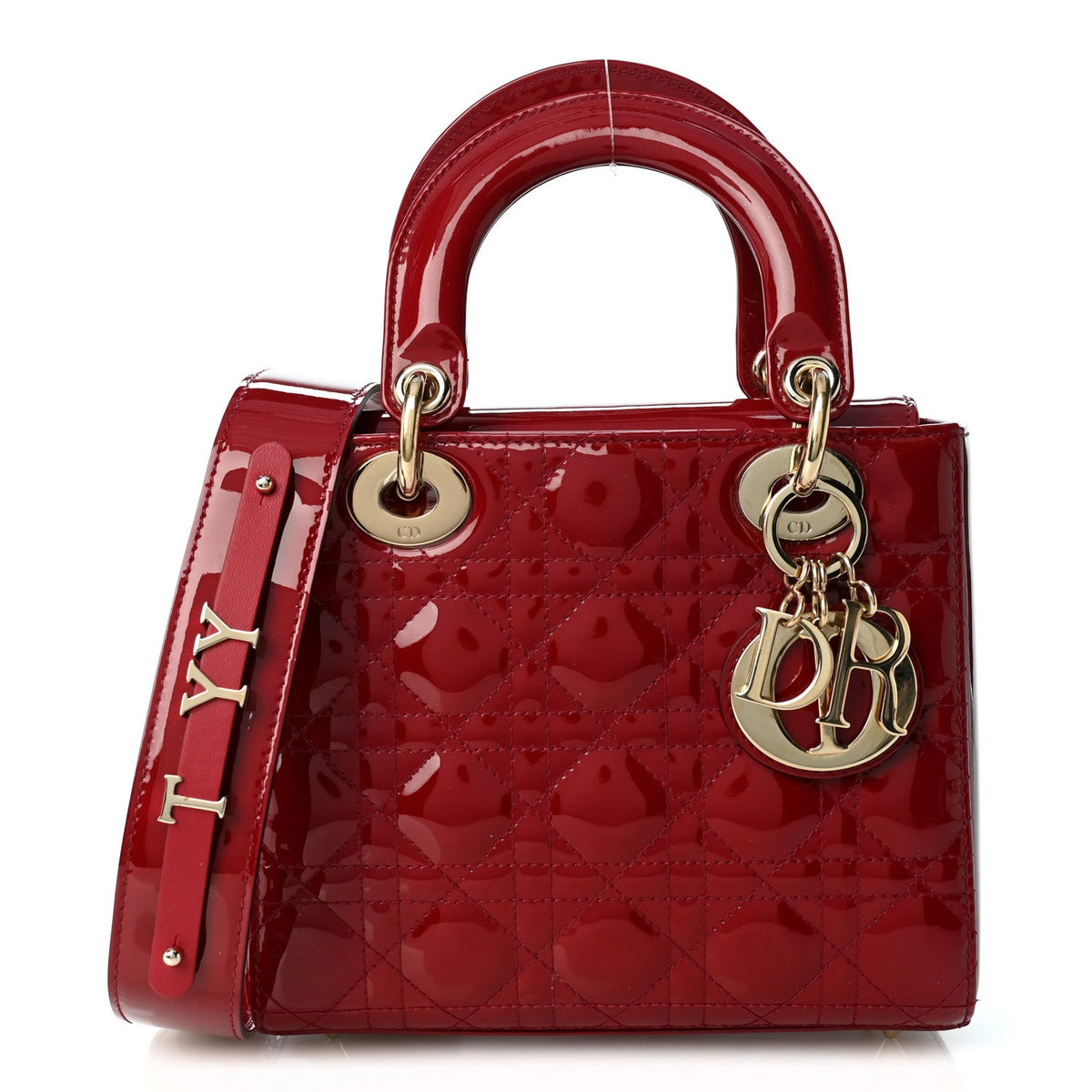 Patent Cannage Small My ABCDior Lady Dior Cherry Red