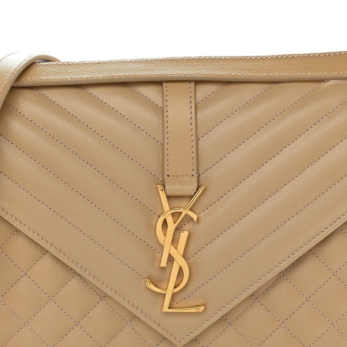 Grain De Poudre Mixed Matelasse Large Triquilt Monogram Satchel Nude Powder