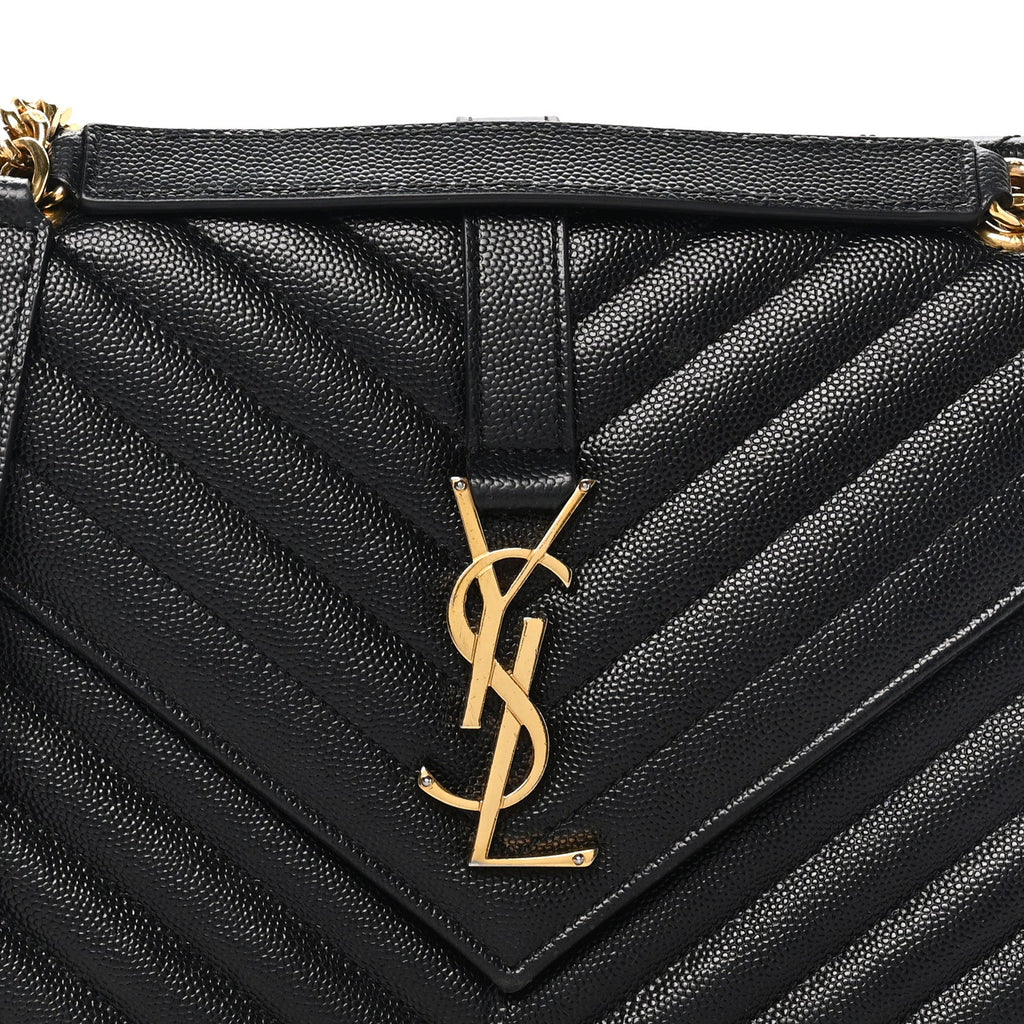 Grain De Poudre Matelasse Chevron Medium Monogram Satchel Black