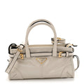Glossy Calfskin Triangle Mini Bonnie Hand Bag White