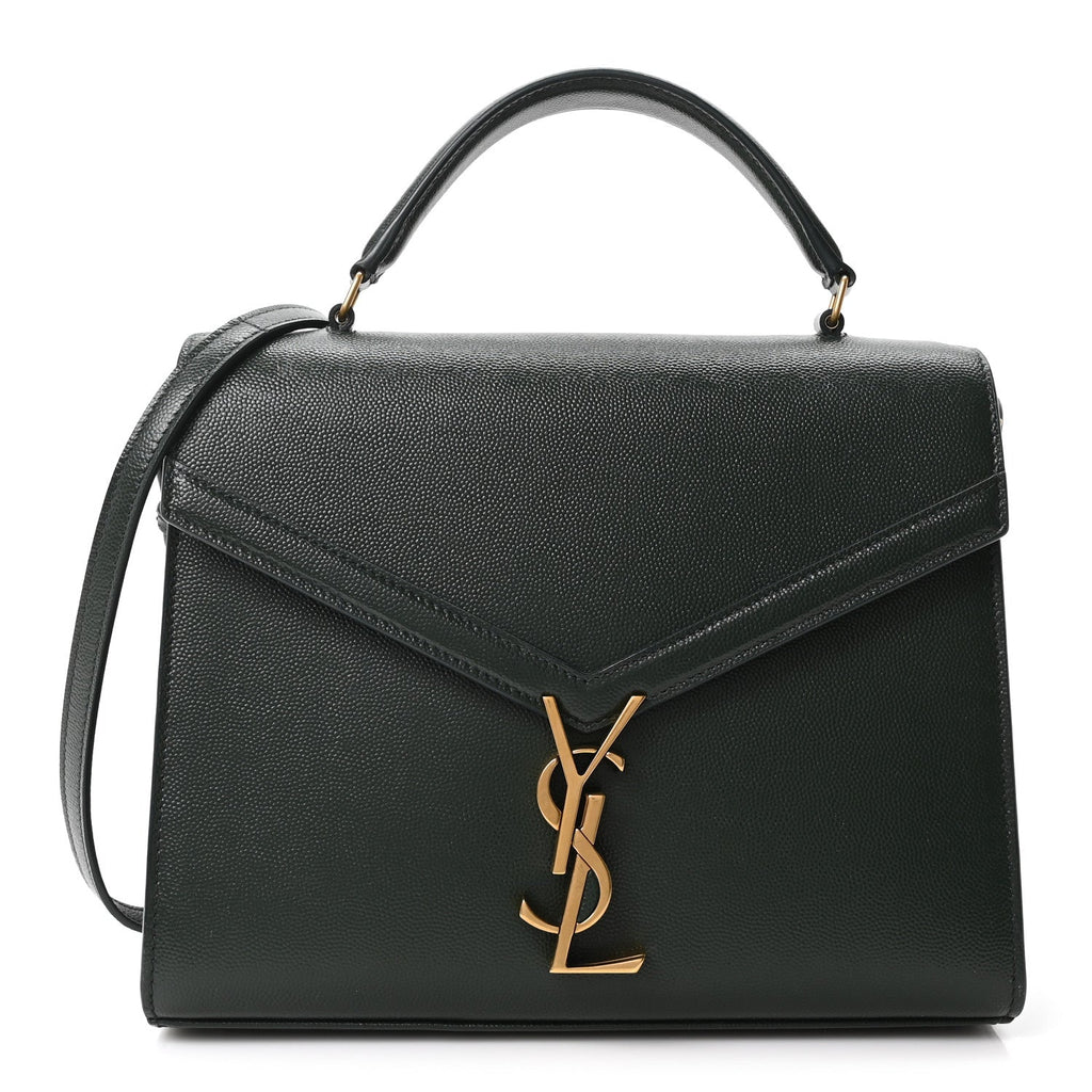 Grain de Poudre Medium Classic Monogram Cassandra Top Handle Vert Fonce