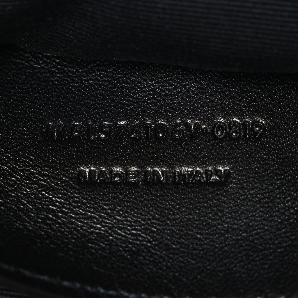 Calfskin Crocodile Embossed West Hollywood Monogram Fold-Over Dark Brown