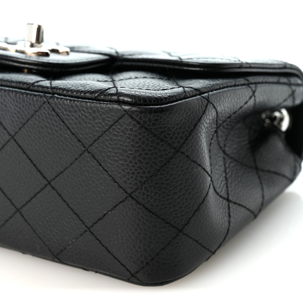 Caviar Quilted Mini Square Flap Black