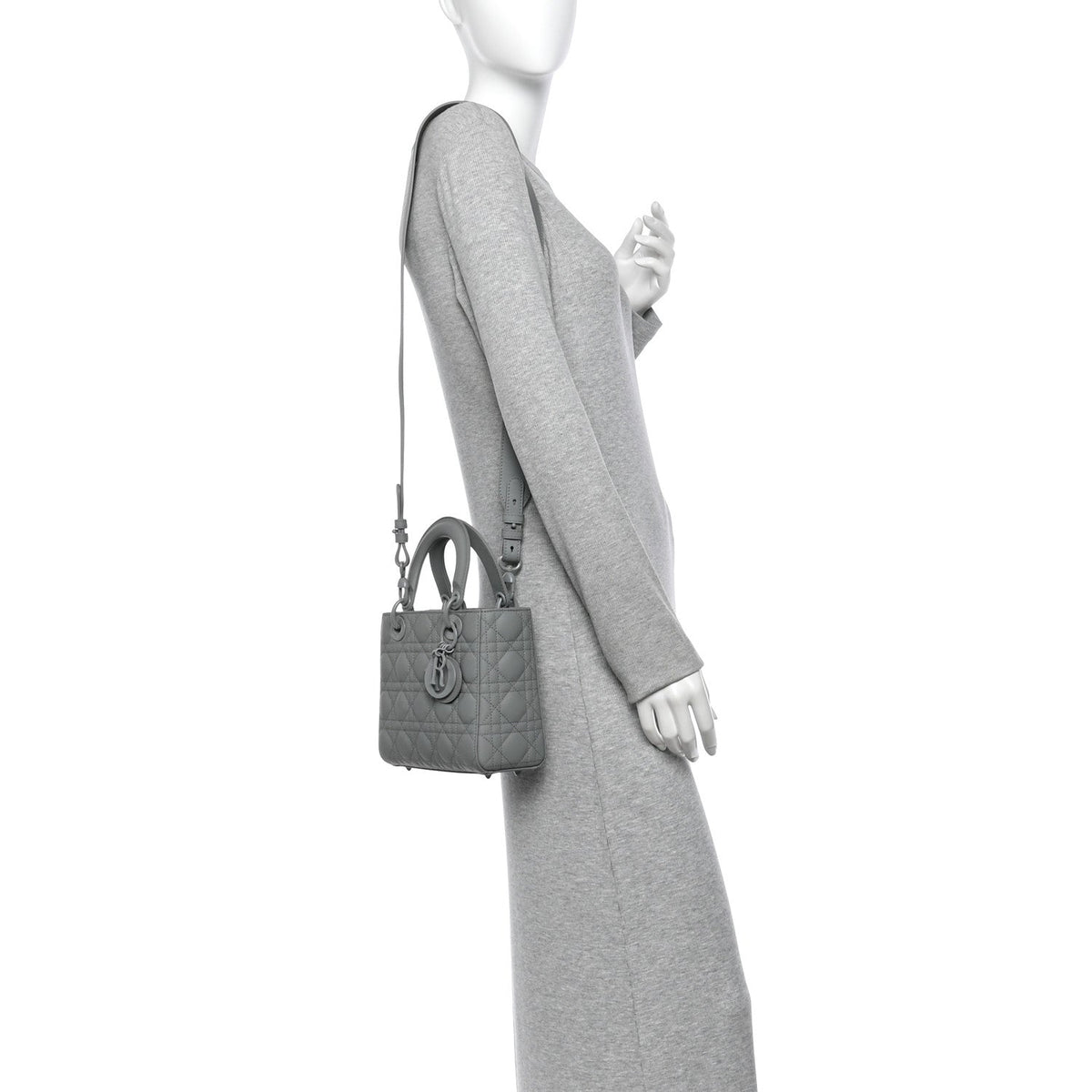 Ultra Matte Calfskin Cannage Small My ABCDior Lady Dior Grey