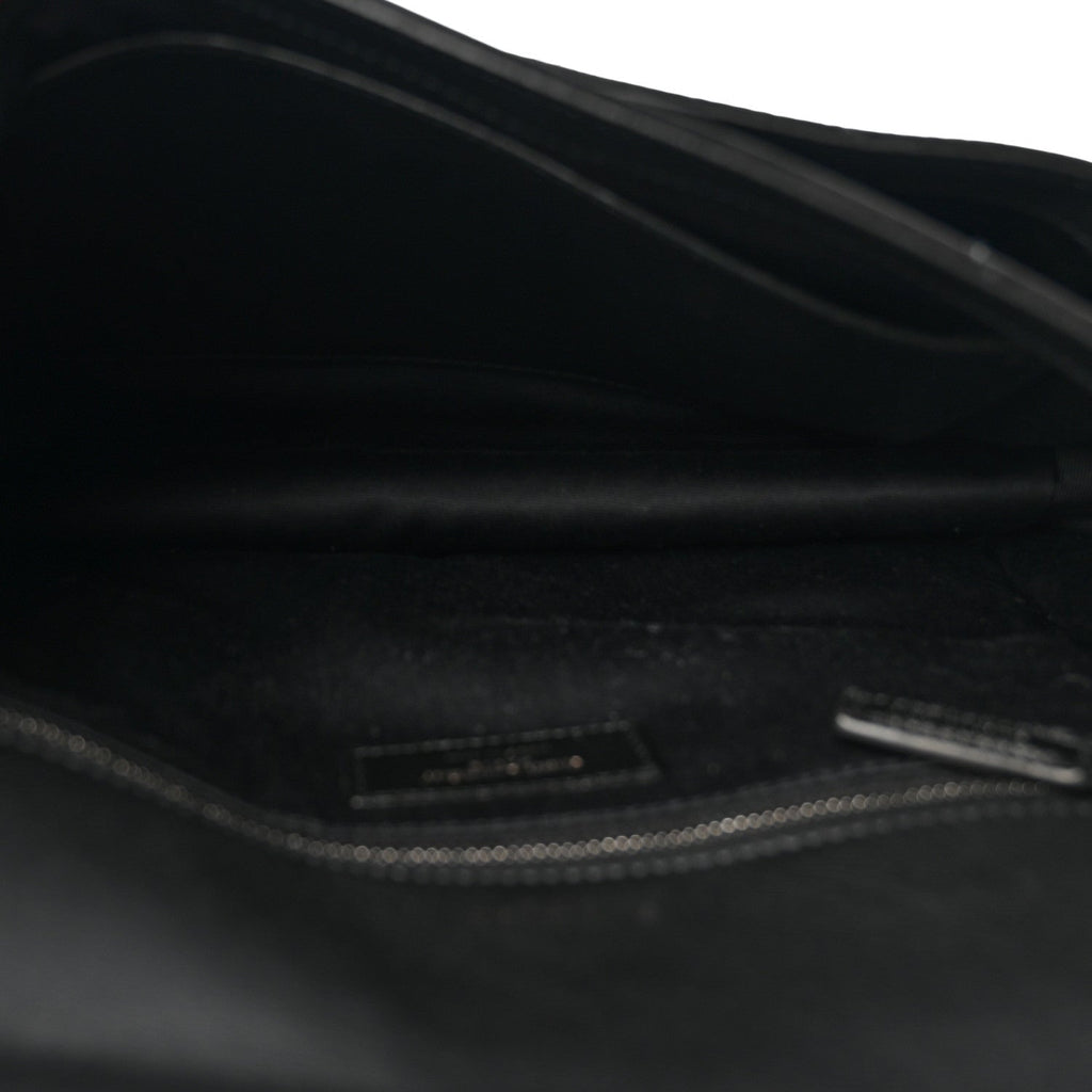 Suede Monogram Medium Niki Chain Satchel Black