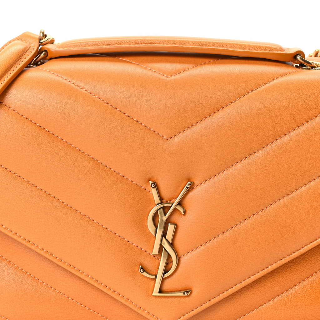 Lambskin Chevron Quilted Medium Loulou Sunflower