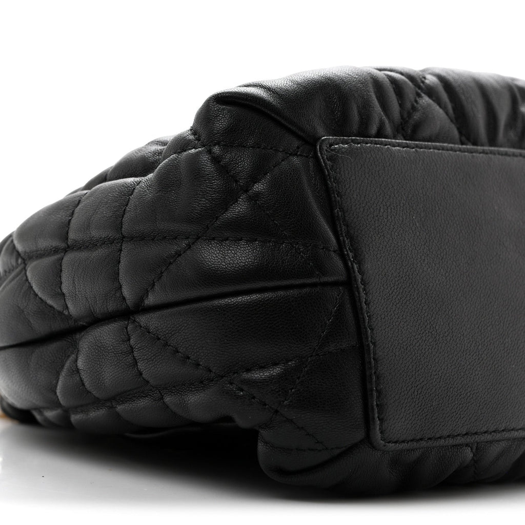 Gaufre Lambskin Cannage Delices Mini Bag Black
