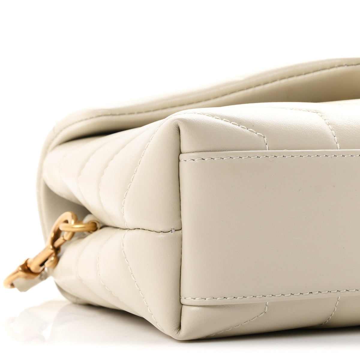 Calfskin Y Quilted Monogram Toy Loulou Crossbody Bag Blanc Vintage
