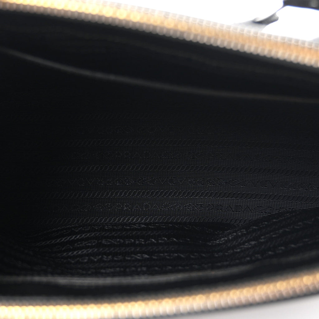 Saffiano Small Galleria Double Zip Tote Black