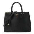 Saffiano Small Galleria Double Zip Tote Black