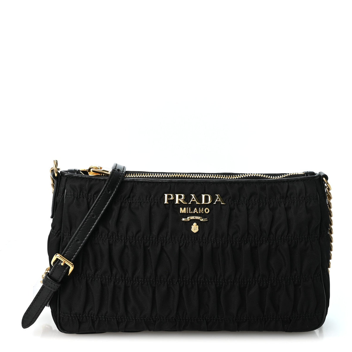 Tessuto Nylon Gaufre Shoulder Bag Black