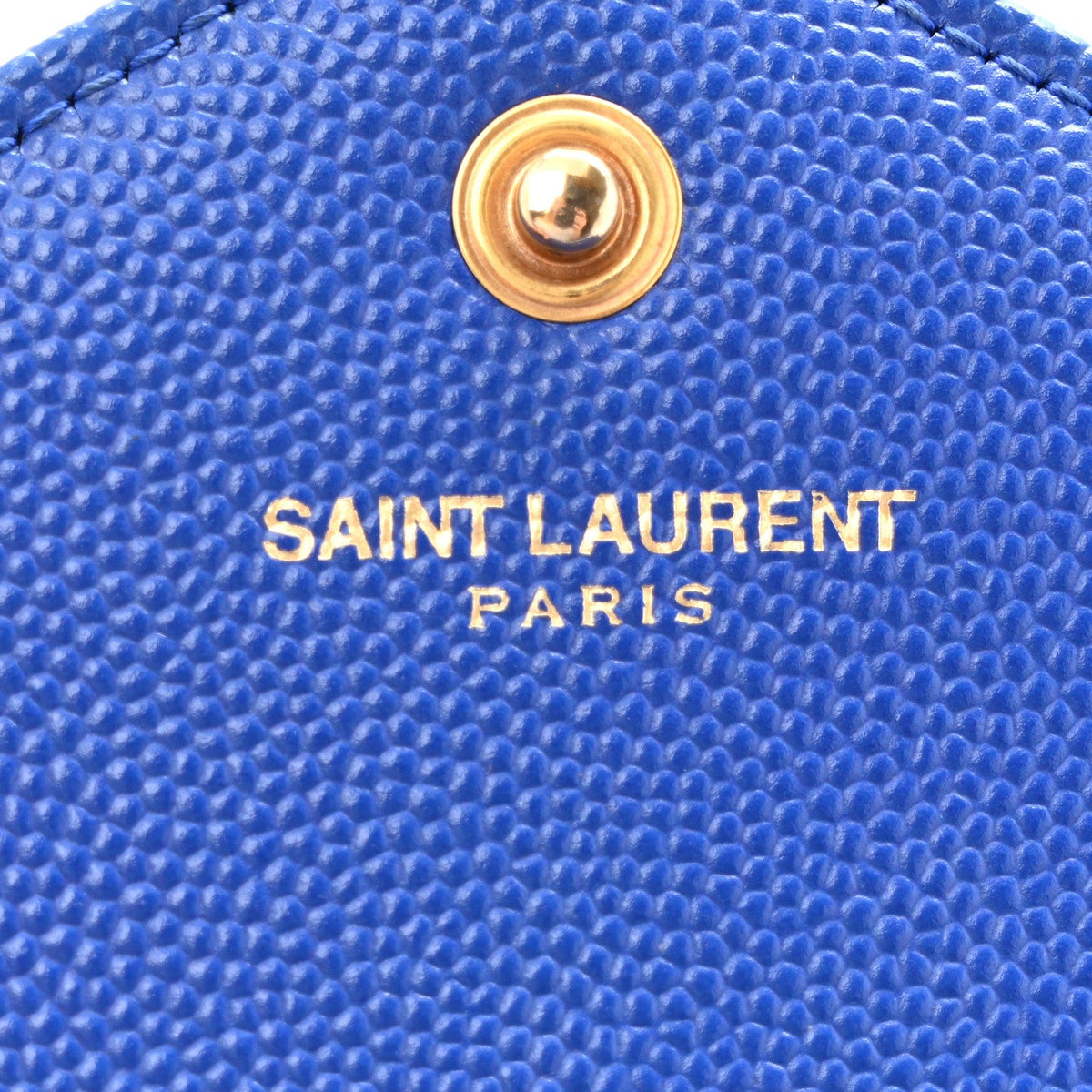 Grain De Poudre Matelasse Chevron Monogram Chain Wallet Blue Majorelle