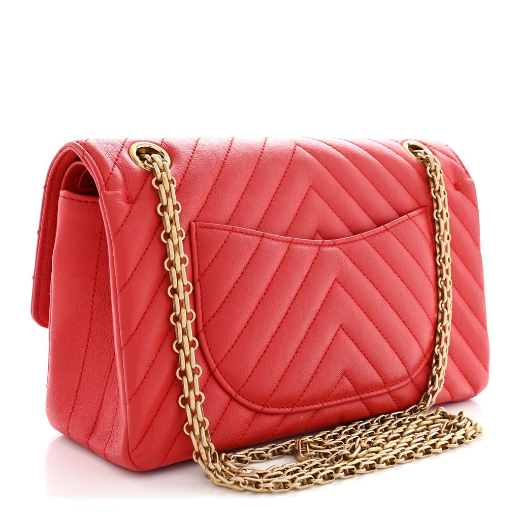 Calfskin Chevron Quilted 2.55 Reissue 225 Flap Red