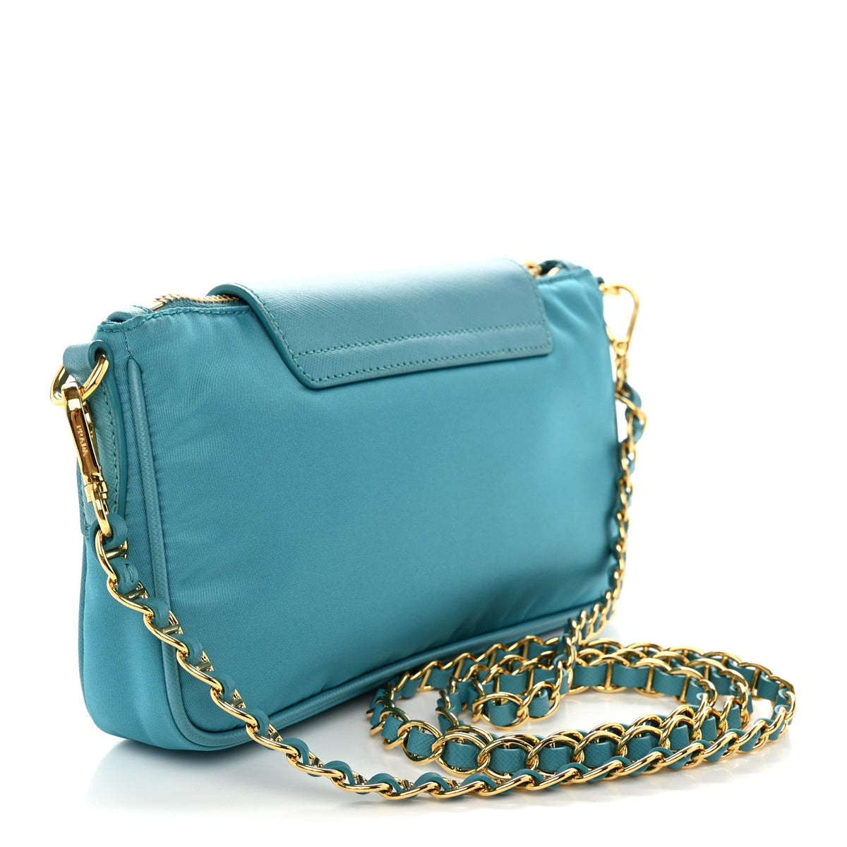 Tessuto Nylon Saffiano Crossbody Bag Turchese