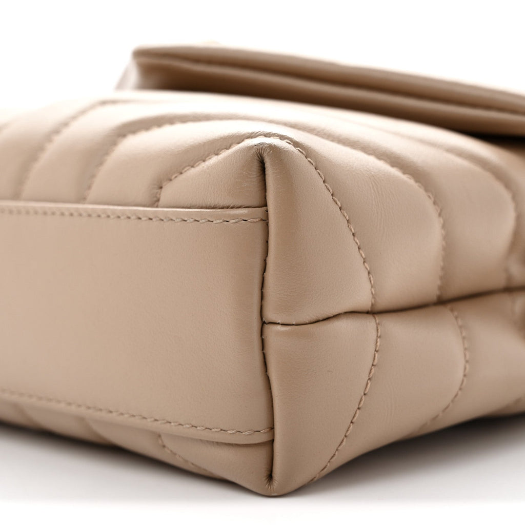 Calfskin Y Quilted Monogram Toy Loulou Crossbody Bag Dark Beige
