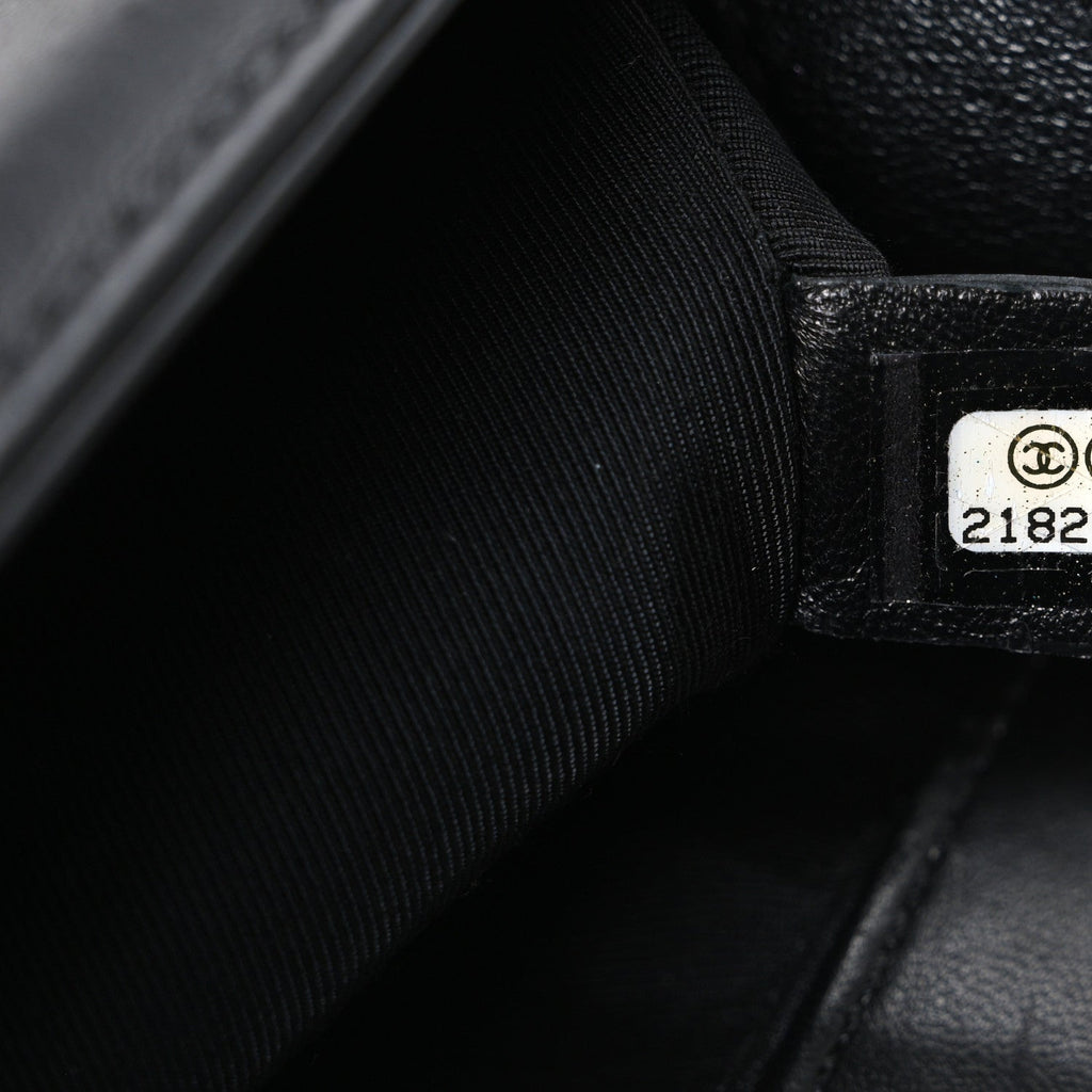 Lambskin Quilted Medium Boy Flap Black