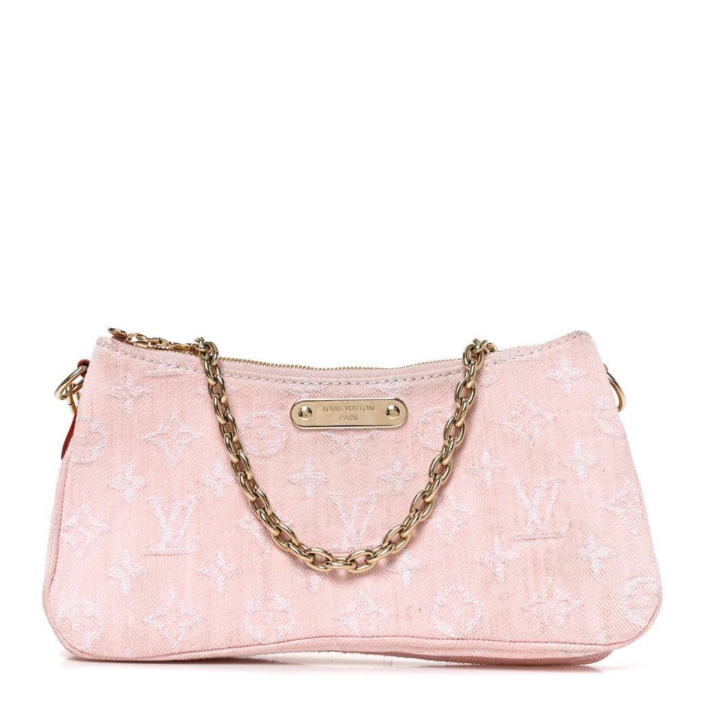 Monogram Denim Liv Pochette Washed Pink