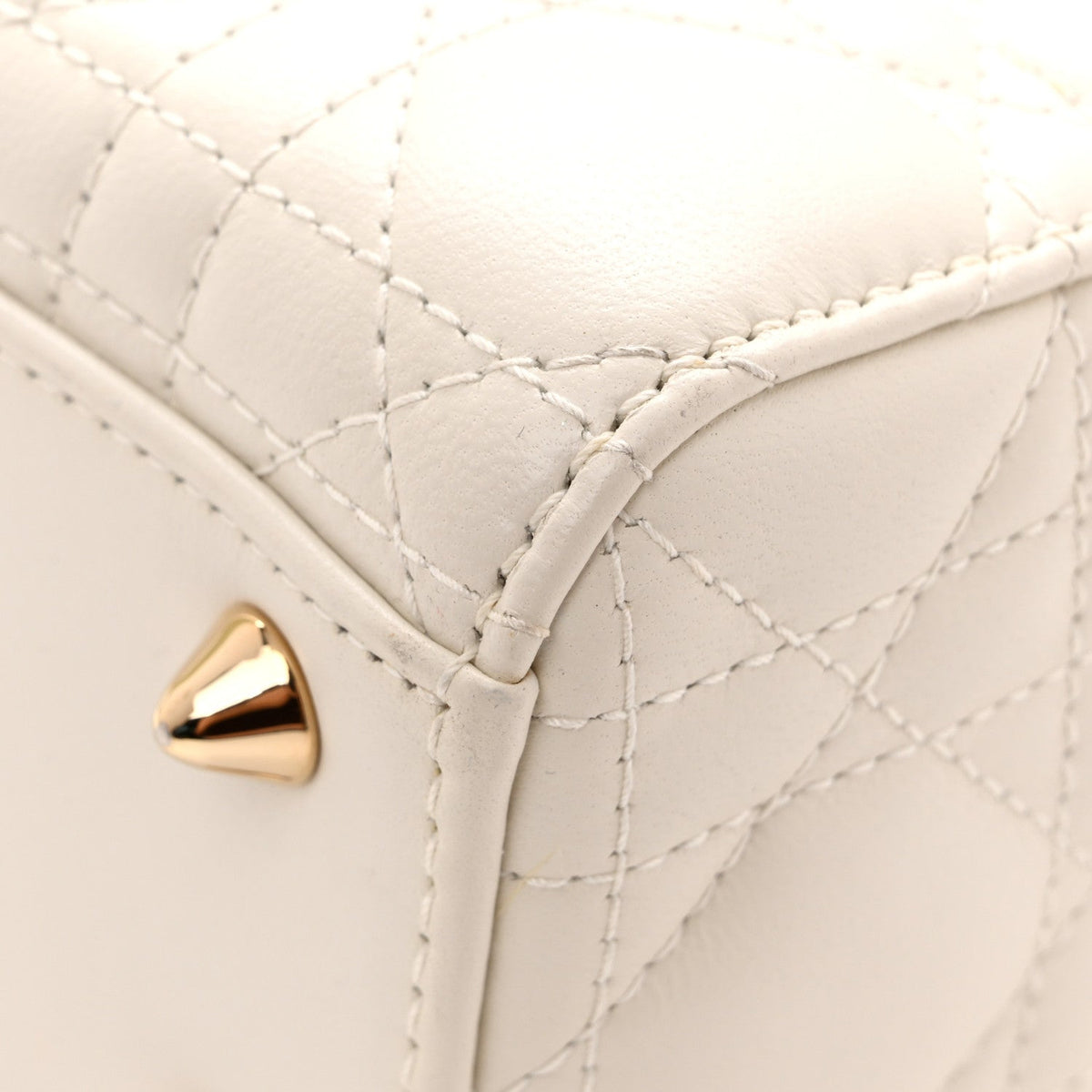 Lambskin Cannage Small My ABCDior Lady Dior White