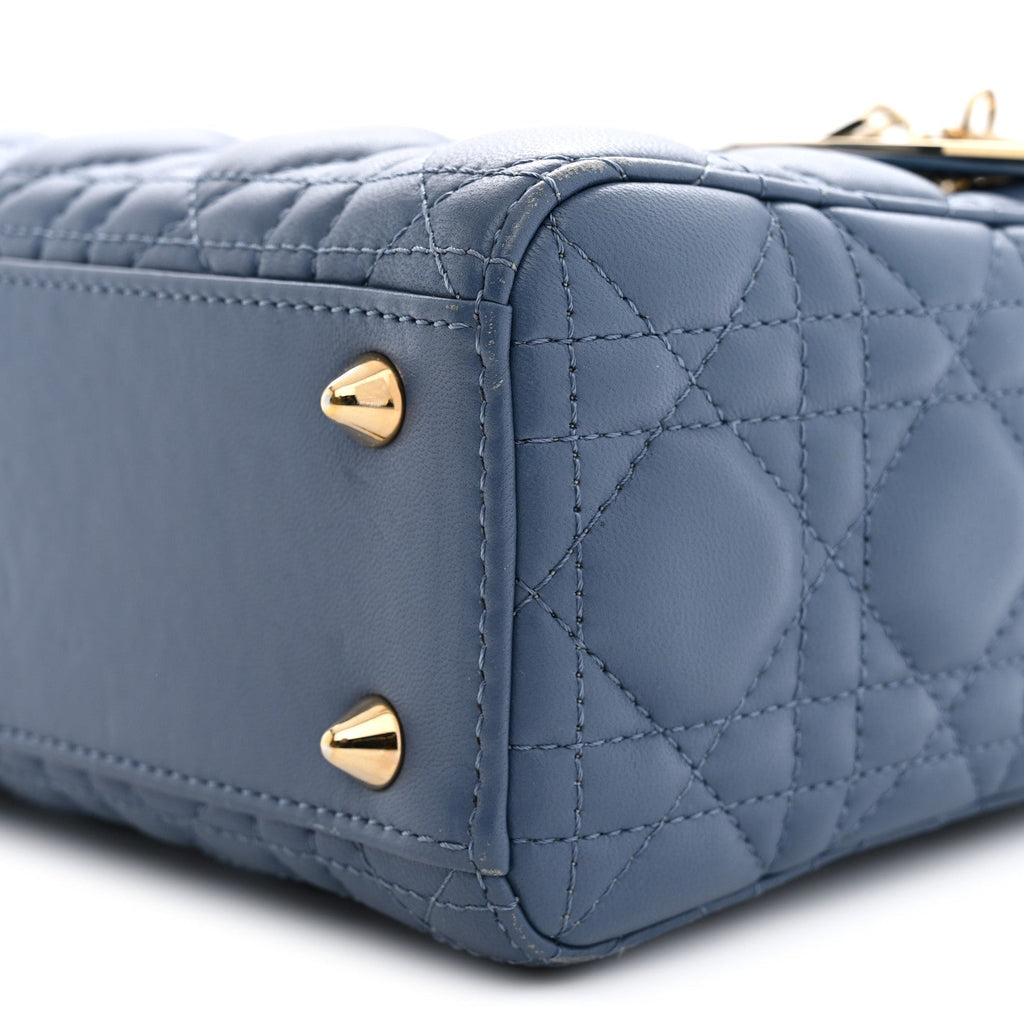 Lambskin Cannage Small My ABCDior Lady Dior Denim Blue