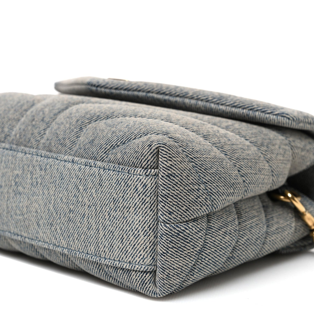 Denim Y Quilted Monogram Toy Loulou Crossbody Bag Grey
