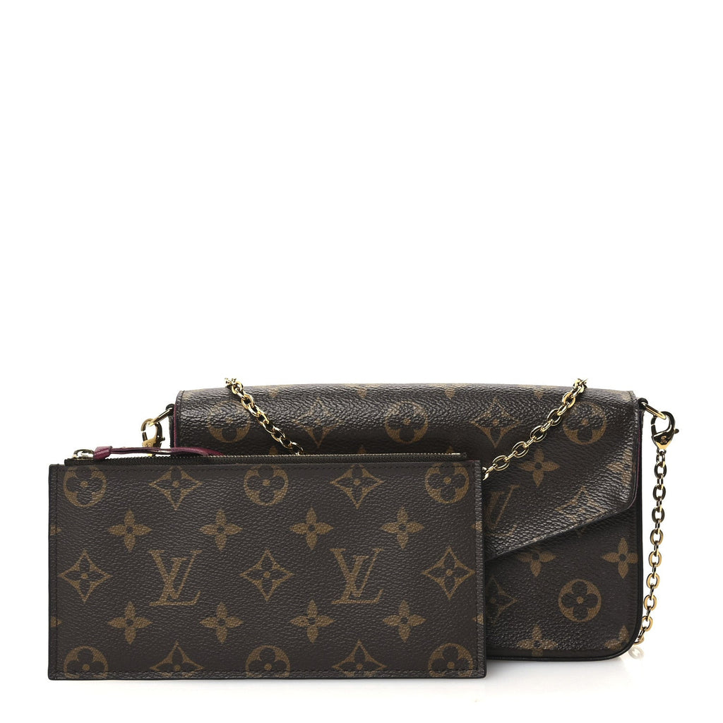 Monogram Pochette Felicie Chain Wallet Fuchsia