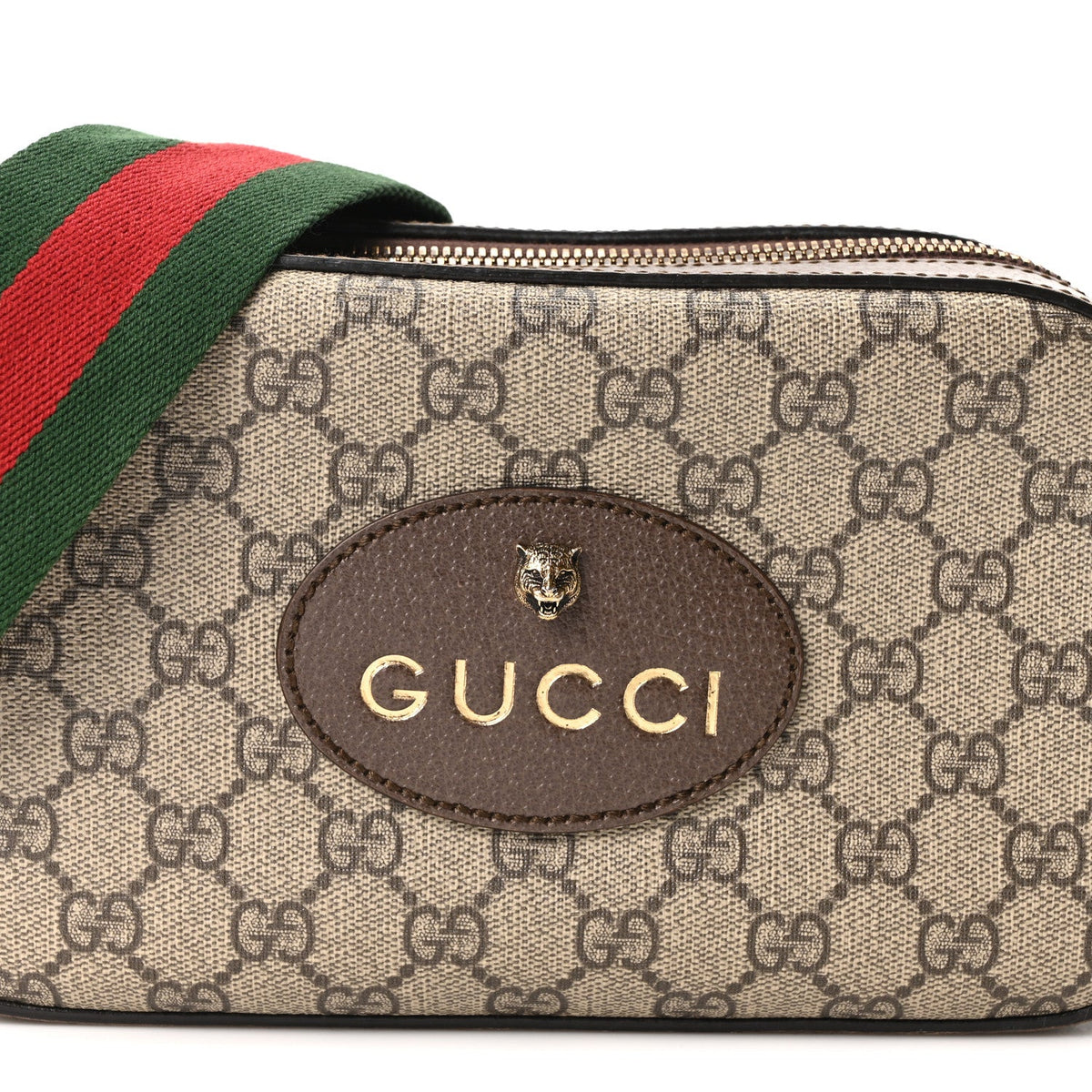 GG Supreme Monogram Web Neo Vintage Shoulder Bag Beige New Acero Crop