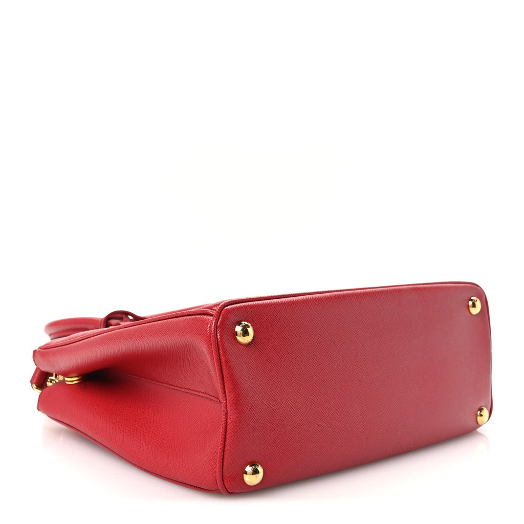 Saffiano Small Galleria Double Zip Tote Fuoco