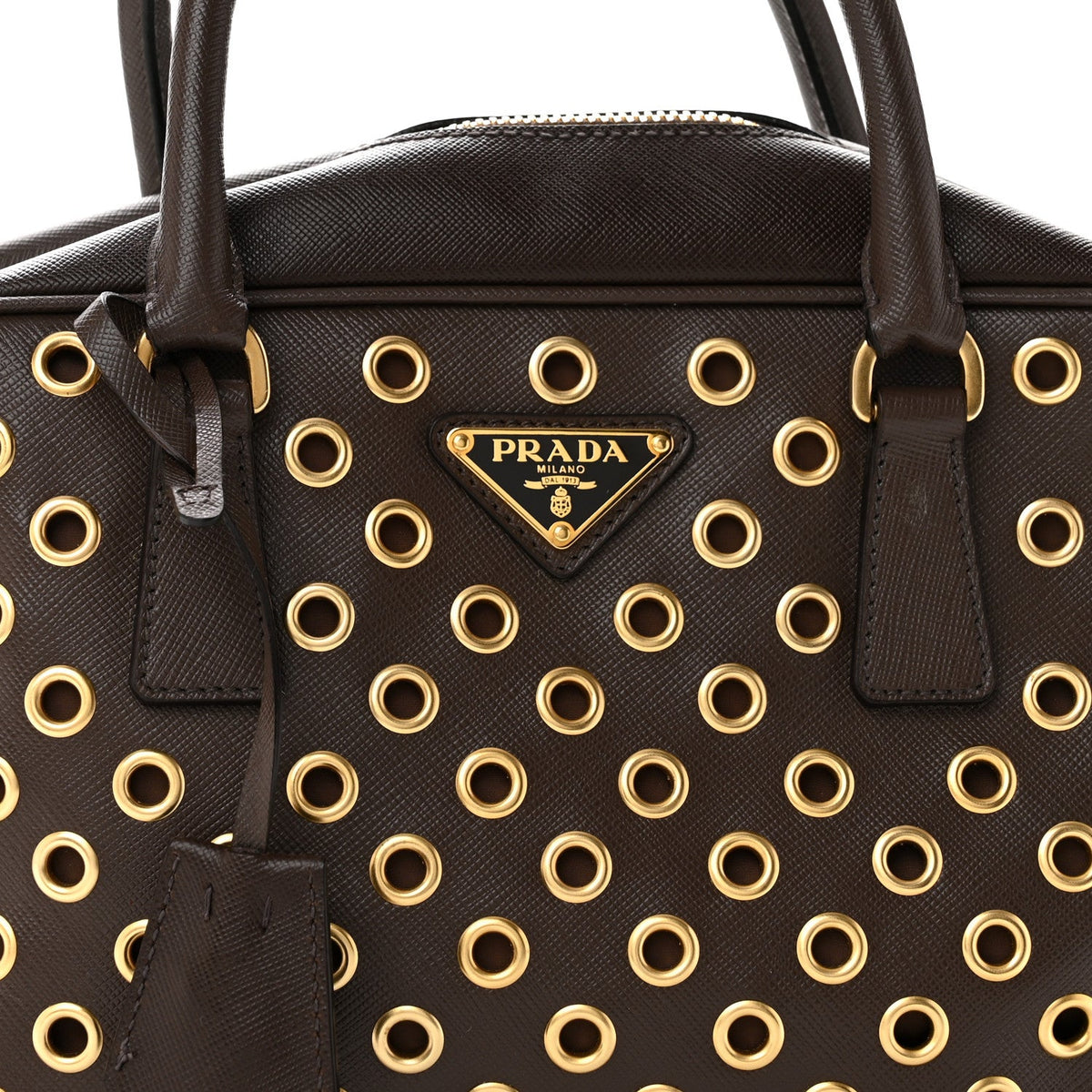 Saffiano Grommets Bowler Caffe