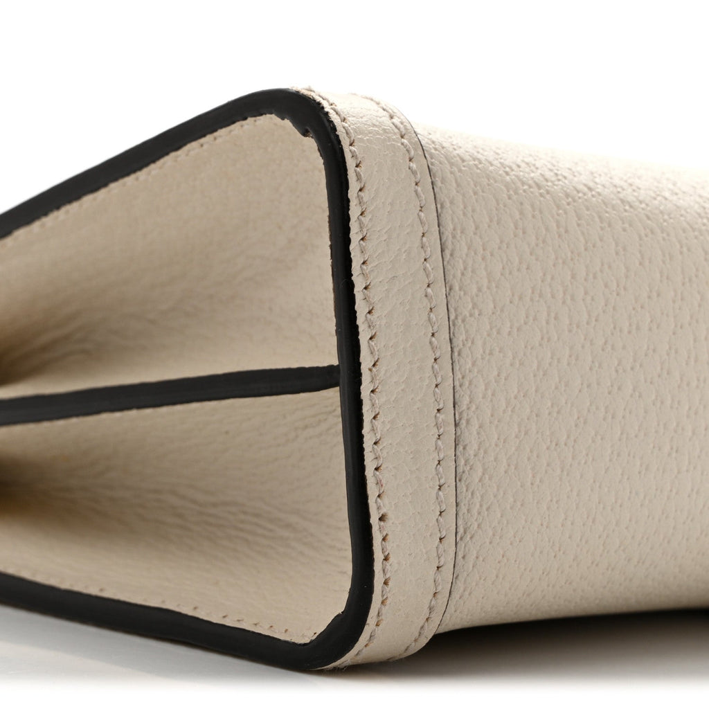 Textured Calfskin Web Small Ophidia Chain Shoulder Bag Mystic White