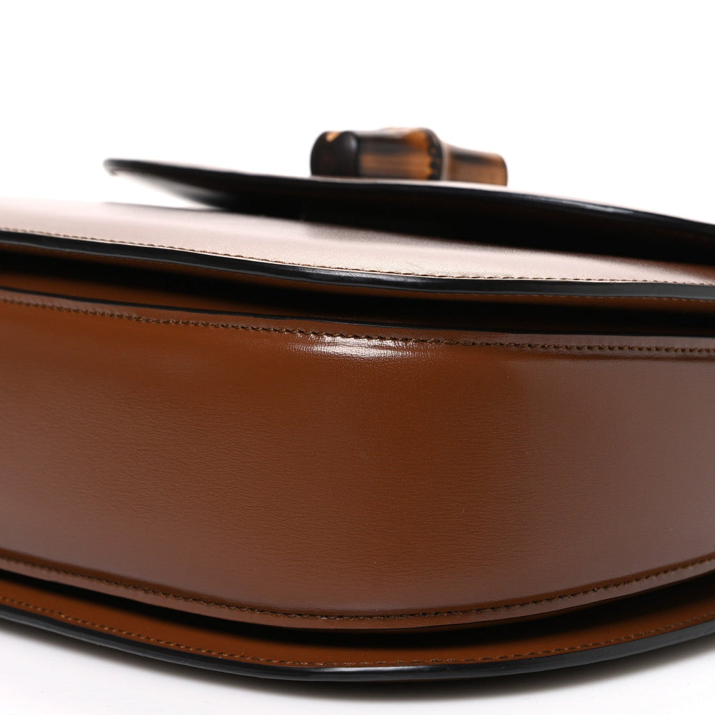 Boarded Dyana Lux Calfskin Web Medium Bamboo 1947 Top Handle Bag Brown