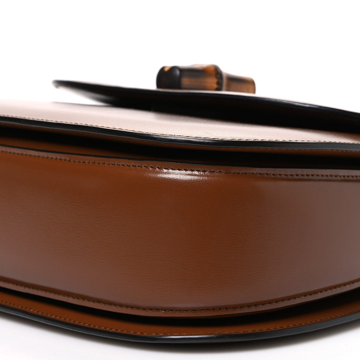 Boarded Dyana Lux Calfskin Web Medium Bamboo 1947 Top Handle Bag Brown
