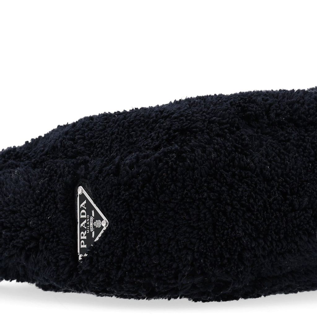 Terry Cloth Mini Re-Edition 2000 Bag Black White