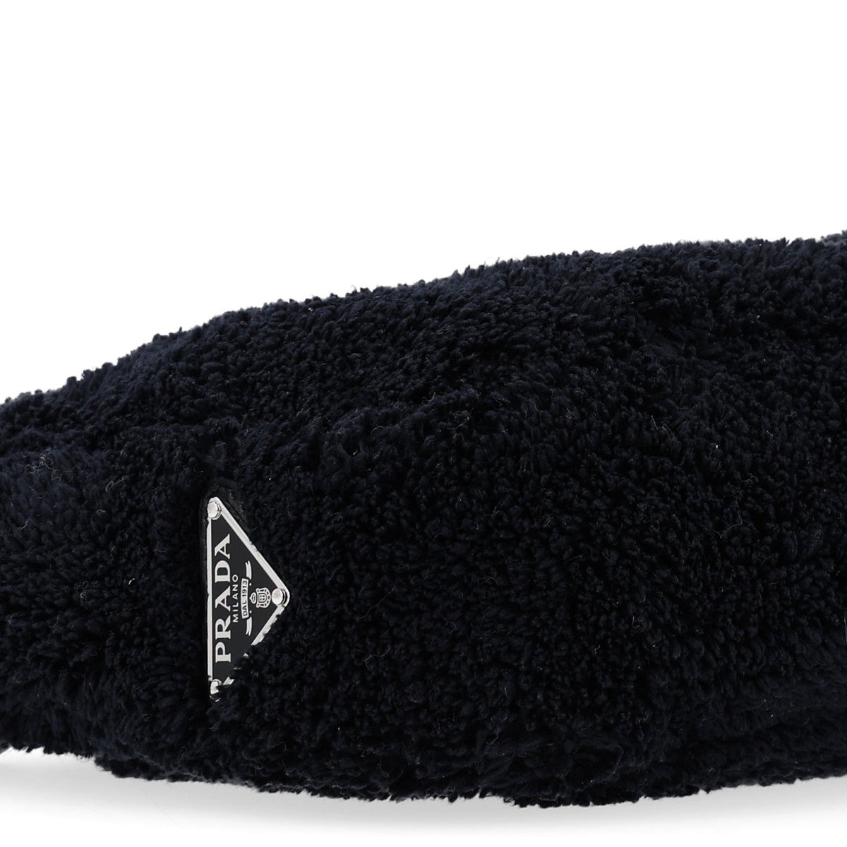 Terry Cloth Mini Re-Edition 2000 Bag Black White
