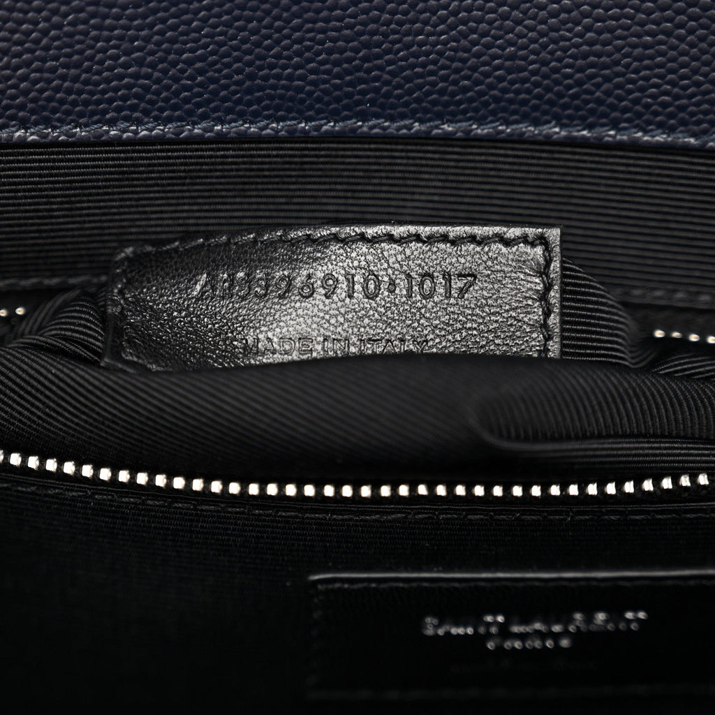 Grain De Poudre Large Tri-Quilt Monogram Satchel Deep Marine