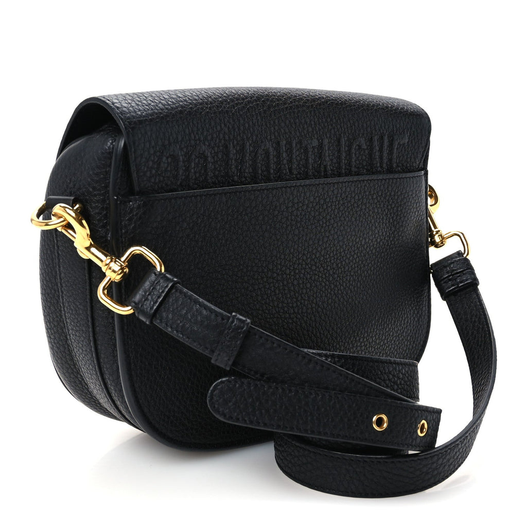 Grained Calfskin Medium Bobby Flap Black