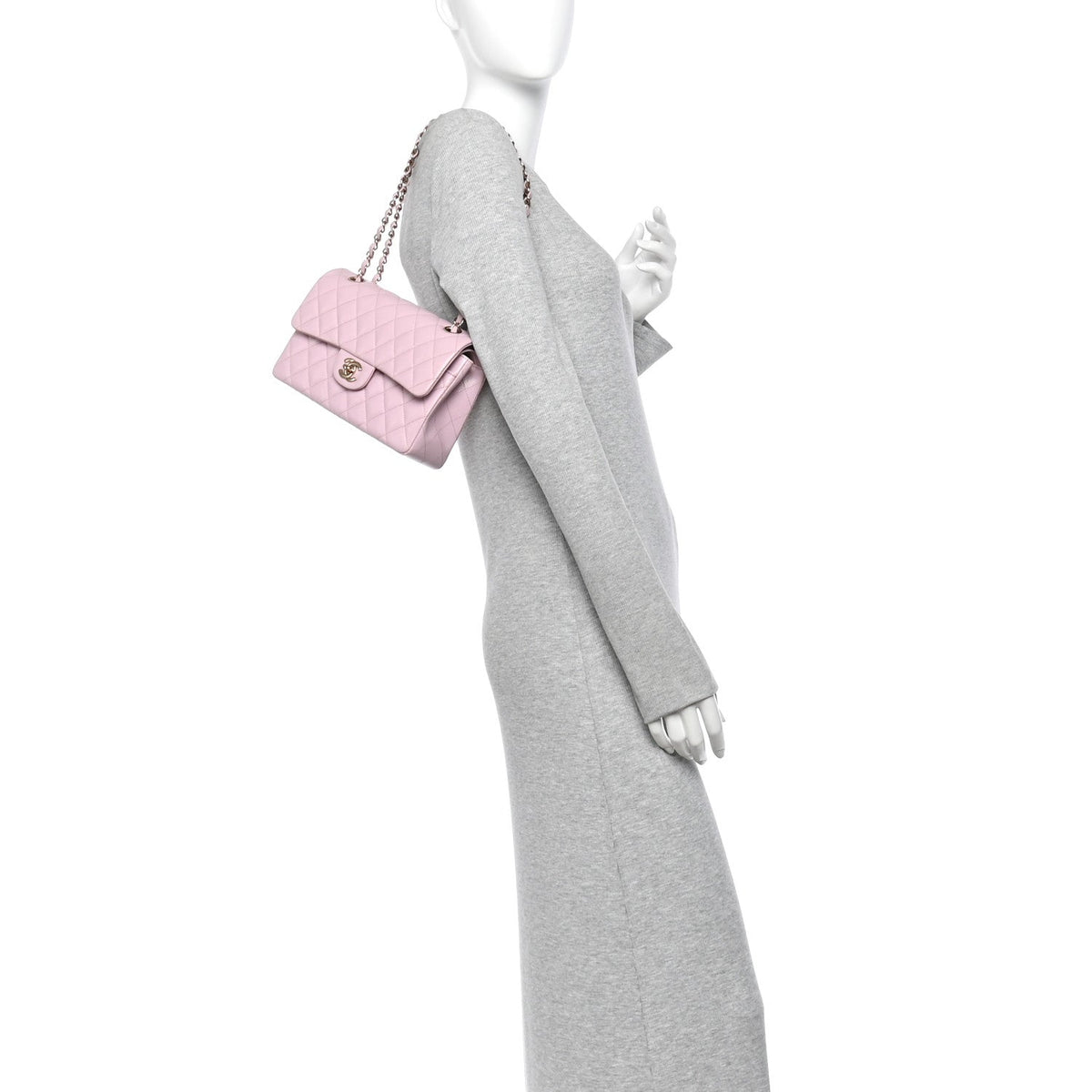 Caviar Quilted Small Double Flap Pink