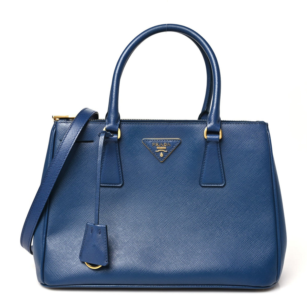 Saffiano Small Galleria Double Zip Tote Bluette