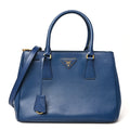 Saffiano Small Galleria Double Zip Tote Bluette