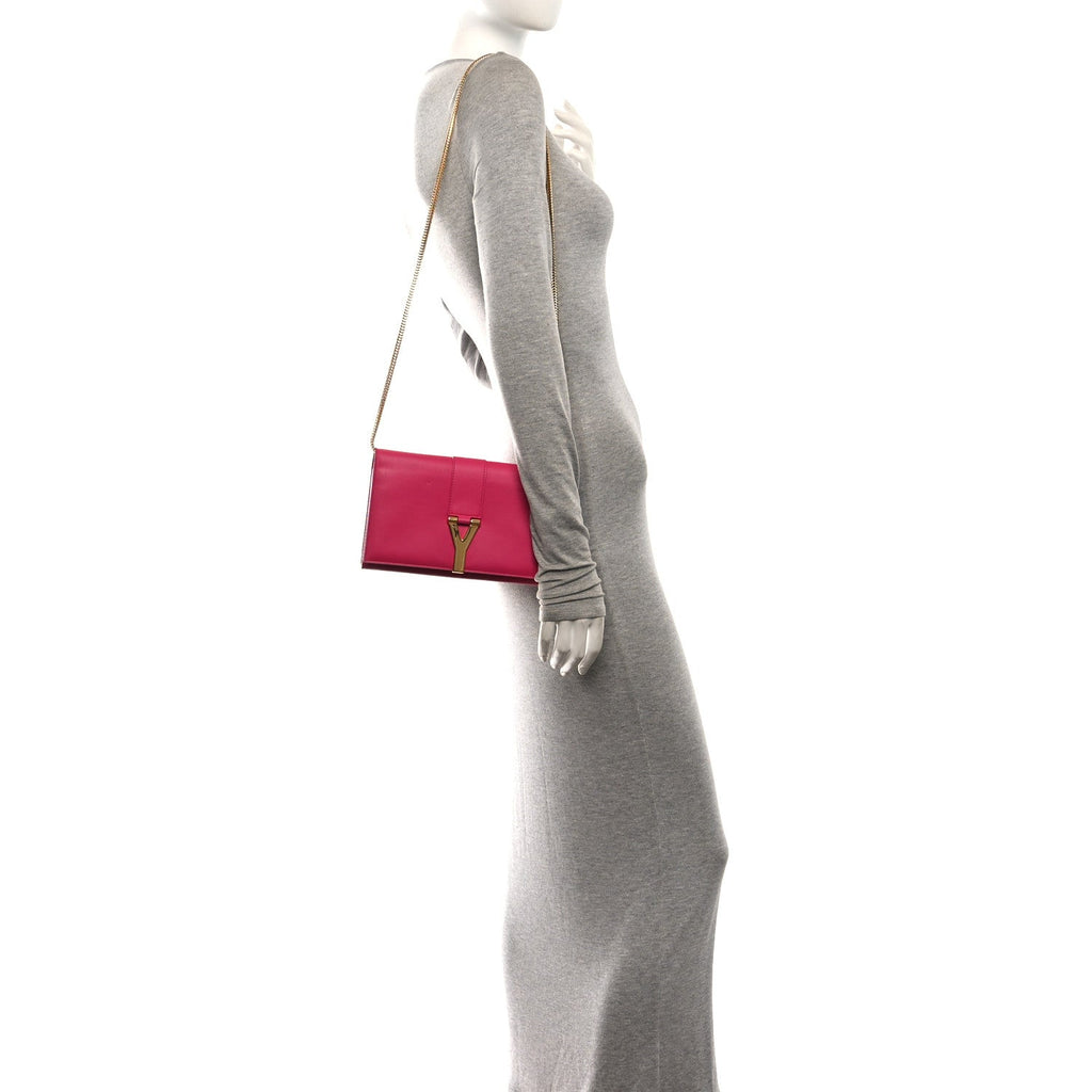 Calfskin Classic Y Ligne Chain Wallet Bubblegum